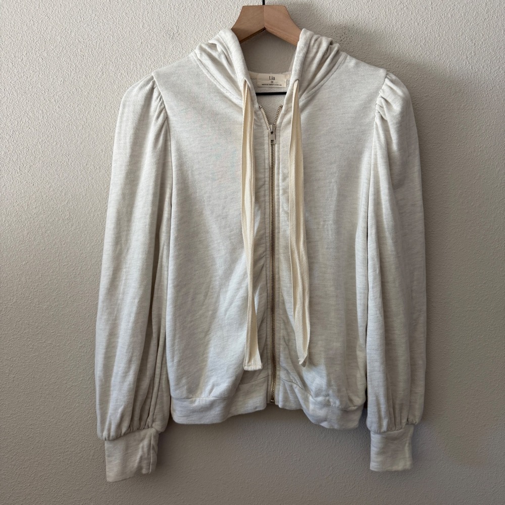 T.LA  ANTHROPOLOGIE Womens Zip Up Hoodie Coquette Minimalist XS